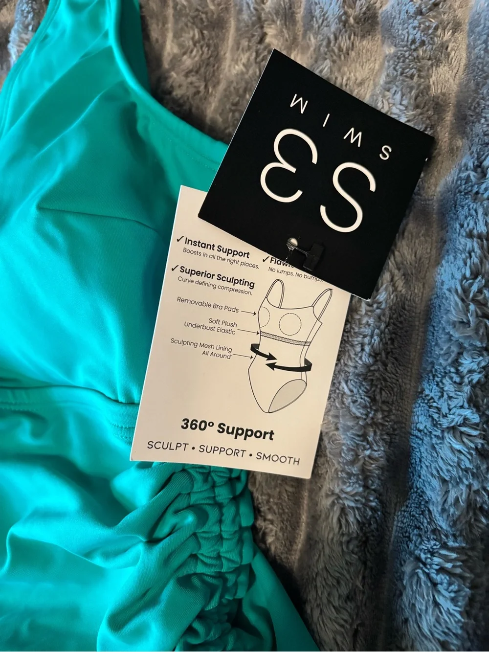 SC3 Swim UPF 50+ Body Sculpting Teal One-Piece Swim Suit with Side Drawstrings